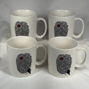 set of 4 coffee mugs. abbott Canada Hockey theme